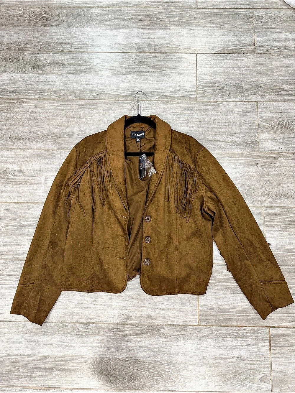 Steve Madden Fringe Jacket in Brown XL NWT